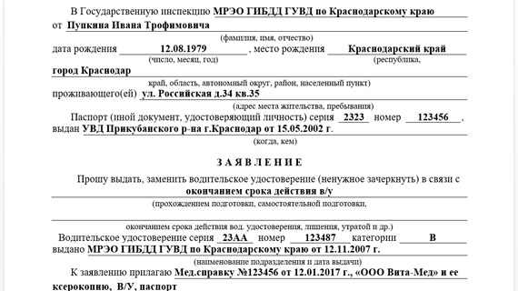 Заявление на пересдачу экзамена в ГАИ после лишения Заявление на пересдачу экзамена в ГАИ после лишения