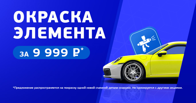 Окраска элемента всего за 9999 рублей